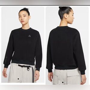 Nike Wolf Tree ACG Sweatshirt Women’s Medium Black Fleece Polartec Size Small